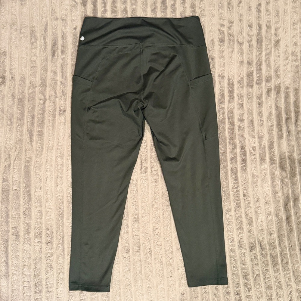 Z by Zella Womens High Waist Pocket 7/8 Leggings Dark Green Large - Picture 6 of 6
